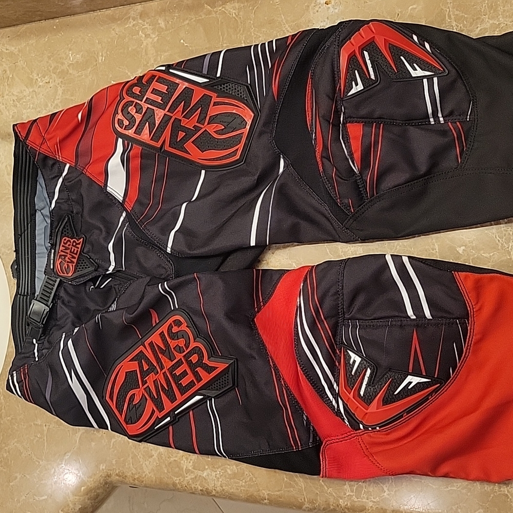 ANSWER SYNCRON ADULT MOTOCROSS PANTS, 2013, RED/BLACK, SZ US-28 - Picture 10 of 16